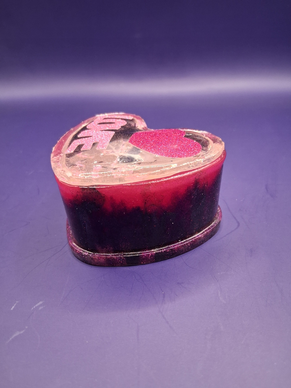 Heart-Shaped Pink Glitter Trinket Box